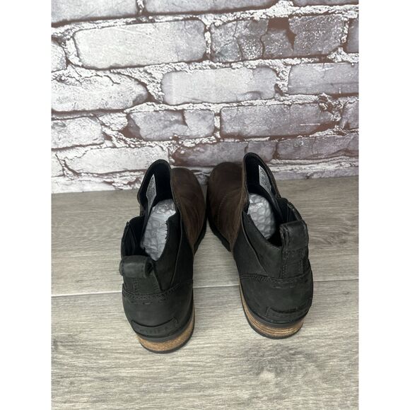 Sorel Emelie Brown Leather Ankle Boots Chelsea Wedge Booties Women 7.5M US/38.5 - Picture 8 of 16